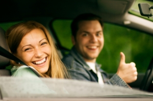 happy in car