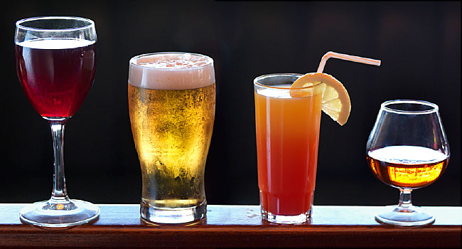 drinks on a bar drinks on a bar