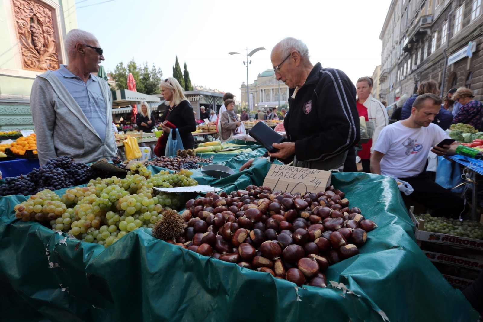 Rijeka: Lovranski maruni prodaju se na tržnici po cijeni od 40 kuna za kilogram