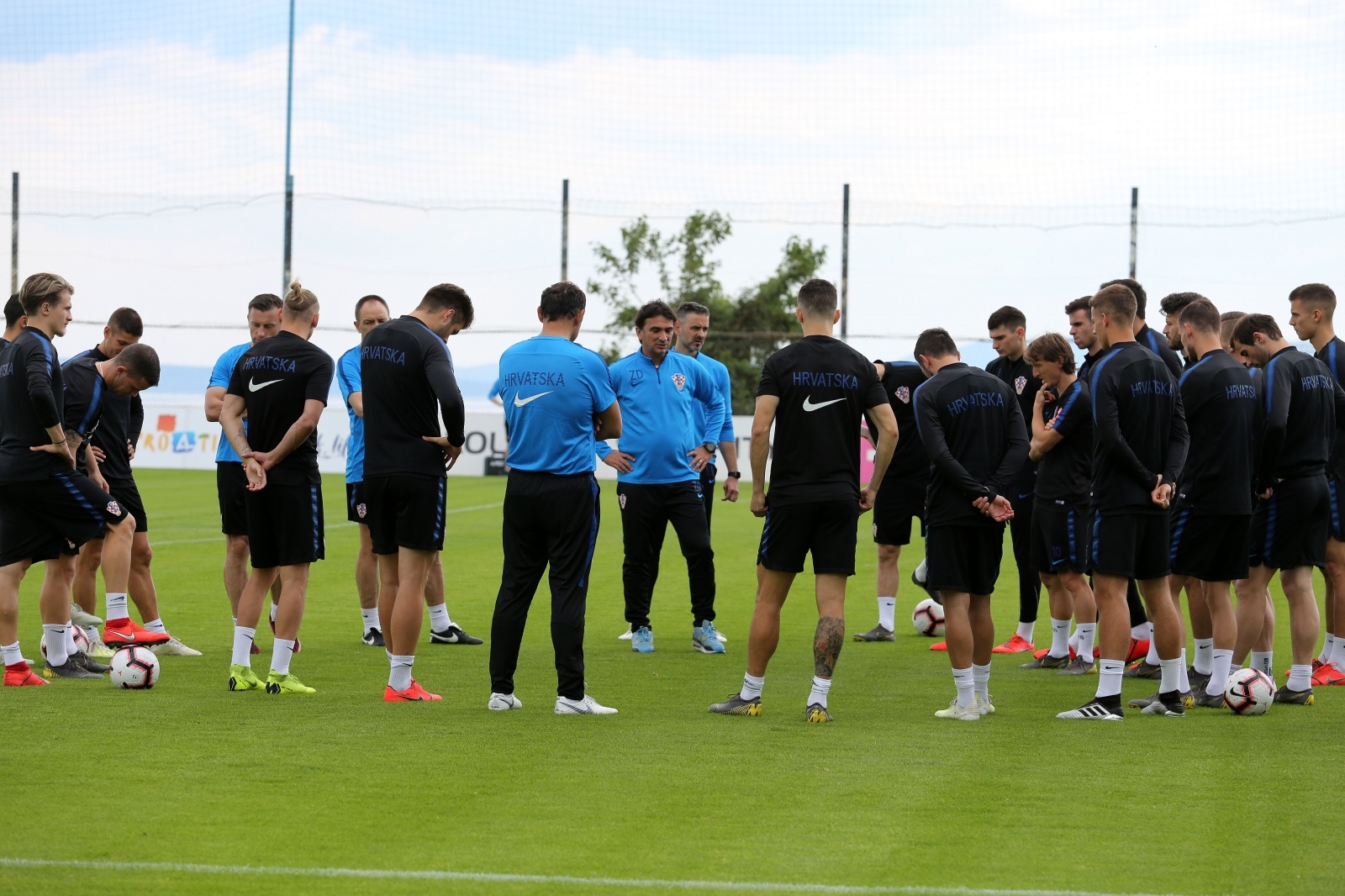 Rijeka: Hrvatska nogometna reprezentacija trenira na pomoćnom stadionu Rujevica
