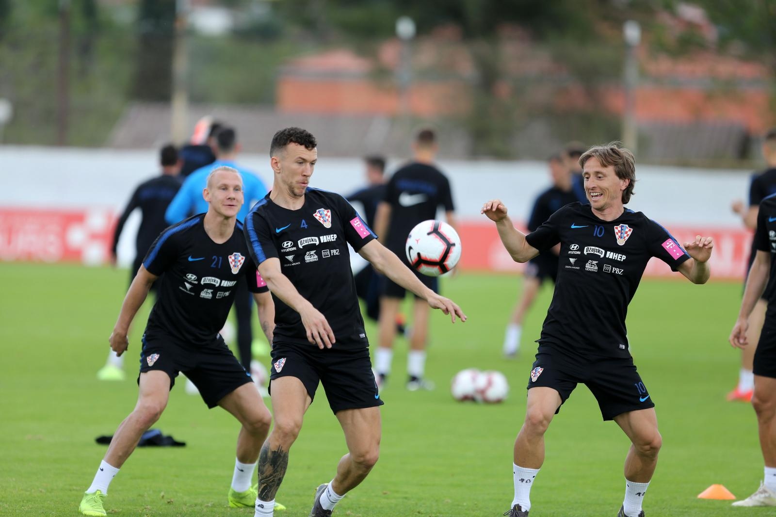 Rijeka: Hrvatska nogometna reprezentacija trenira na pomoćnom stadionu Rujevica