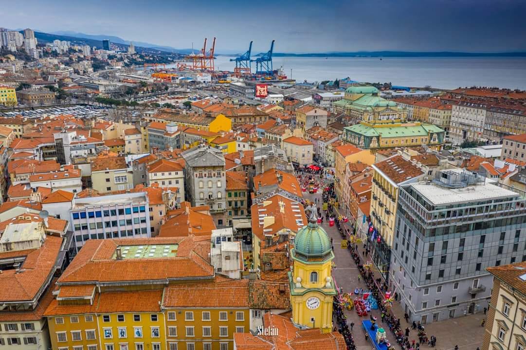 rijeka korzo dron panorama veljača 2020
