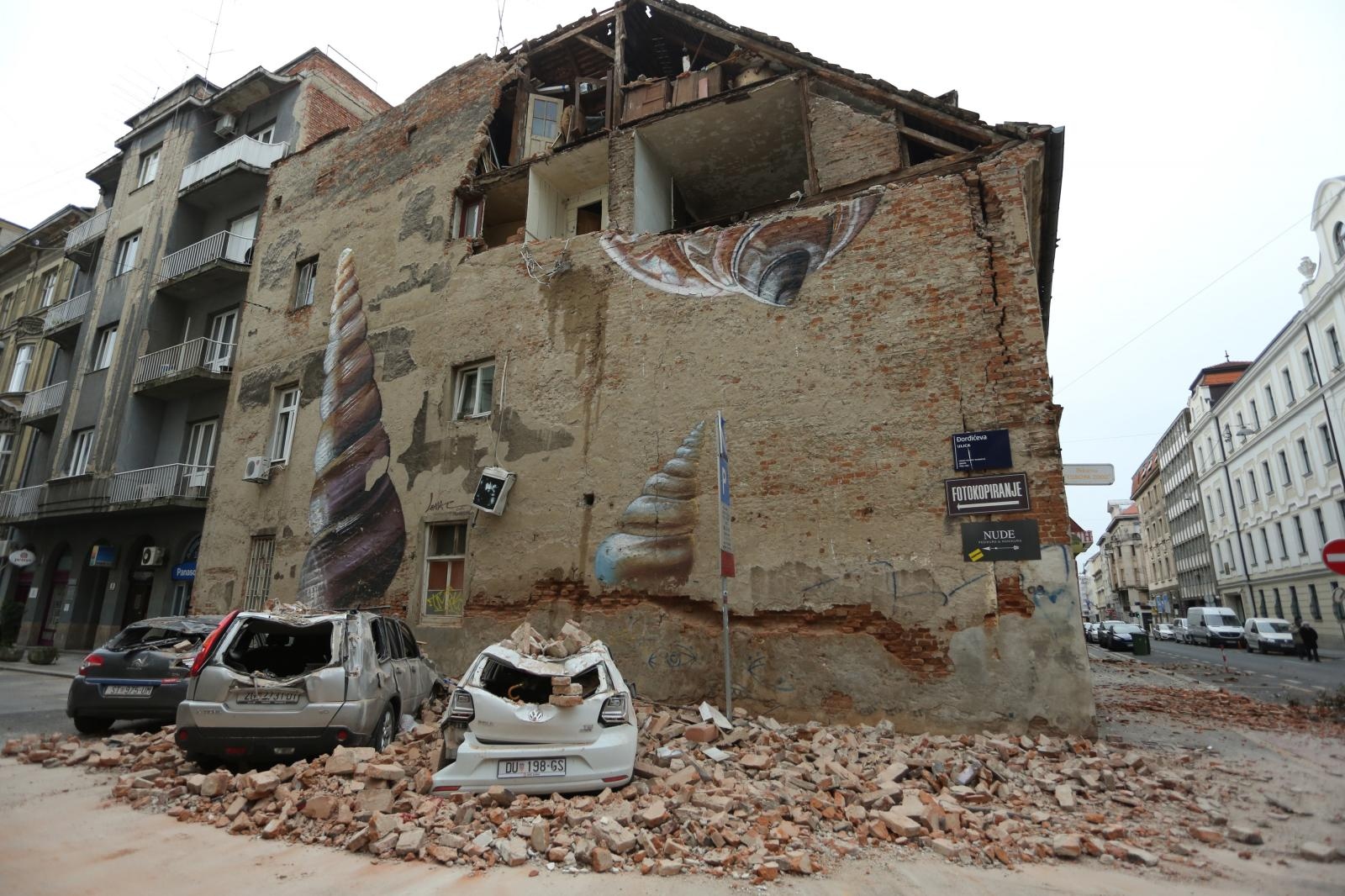 Potres koji je pogodio Zagreb uzrokovao veliku štetu u Đorđićevoj ulici