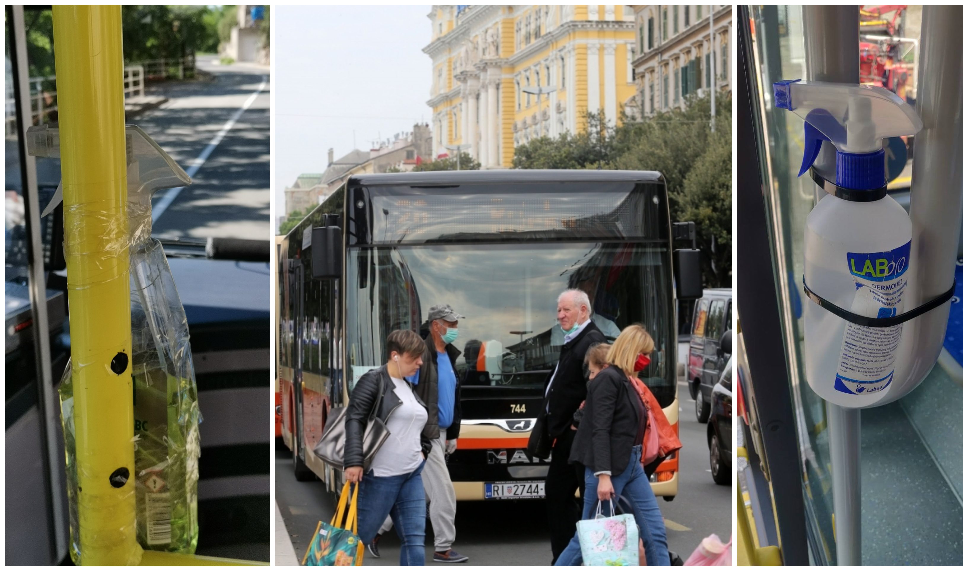 autobus autotrolej dezinficijens kolaž
