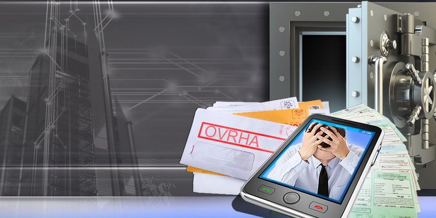 ovrha novac dug banka iilustracija