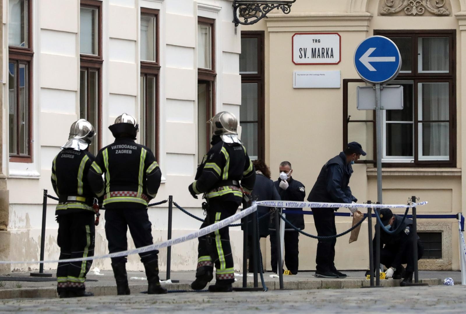 Zagreb: Policijski očevid na Markovom trgu gdje je pucano na policajca