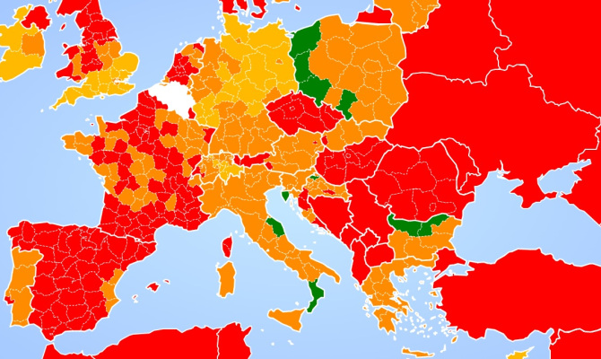 europa karta regije korona
