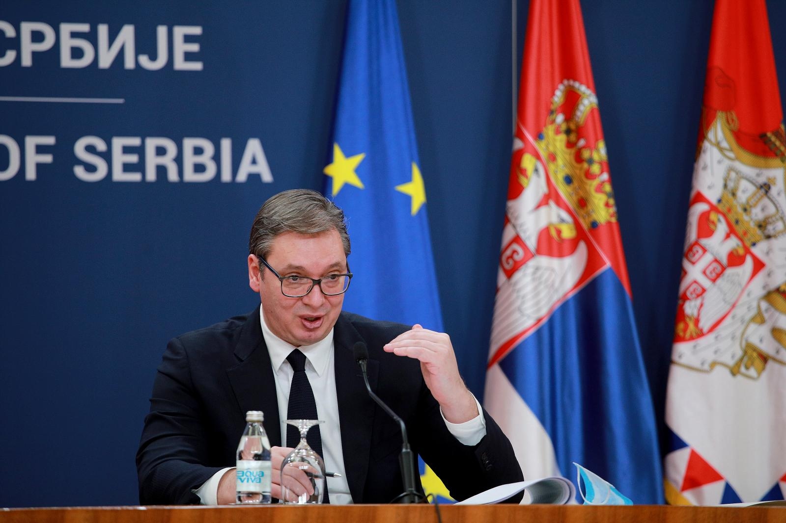 Address by the President of the Republic of Serbia, Aleksandar Vucic, and the Prime Minister, Ana Brnabic, to the media after the government session.Obracanje predsednika Republike Srbije Aleksandra Vucica i premijerke Ane Brnabic medijima posle sednice