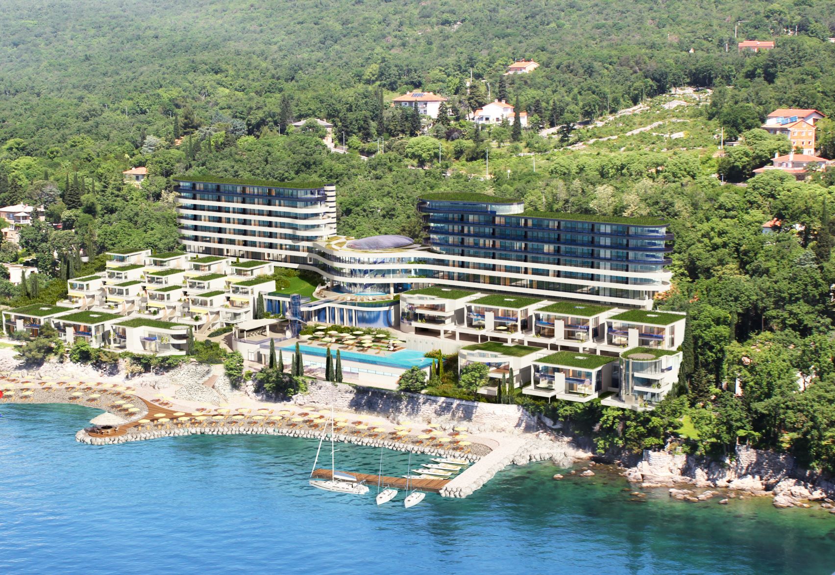Hilton Rijeka Costabella Beach Resort & Spa – aerial view