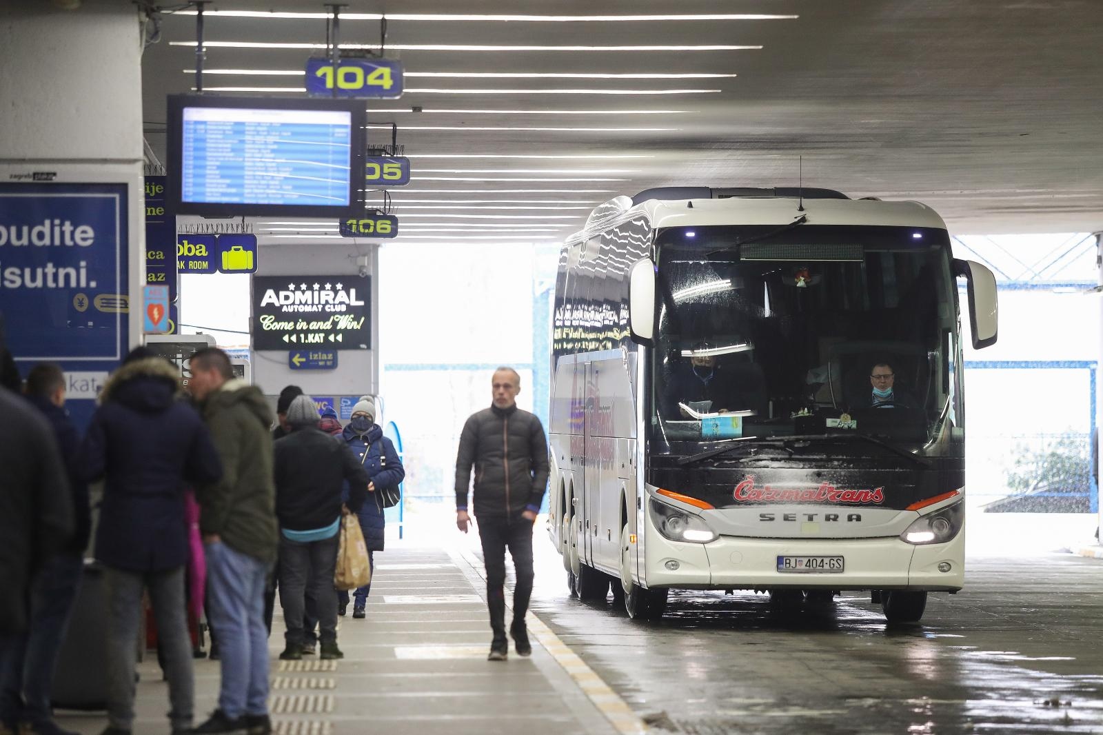 31.01.2021., Zagreb – Autobusni kolodvor u Zagrebu. Photo: Luka Stanzl/PIXSELL
