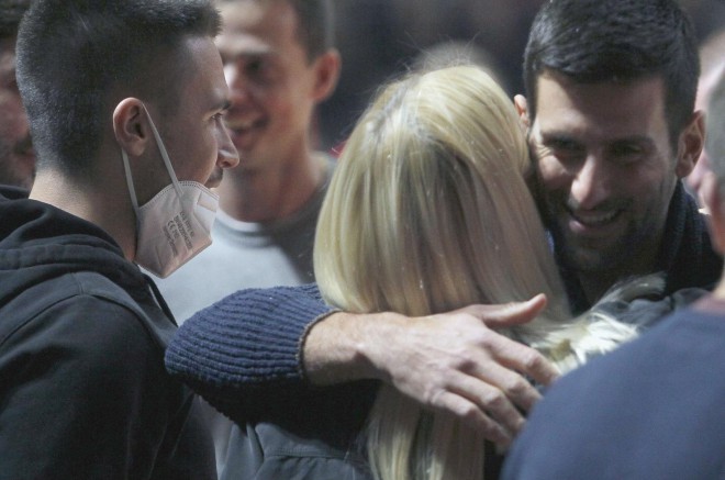 Beograd: Novak Đoković na košarkaškoj utakmici između Crvene Zvezde i Barcelona