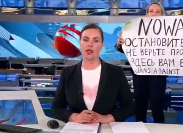ruska televitija prosvjed