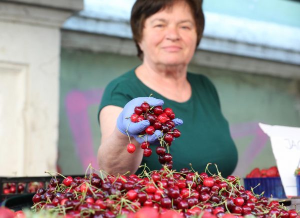 Rijeka: Prve ovogodišnje trešnje na tržnici prodaju se po 36 kuna za kilogram