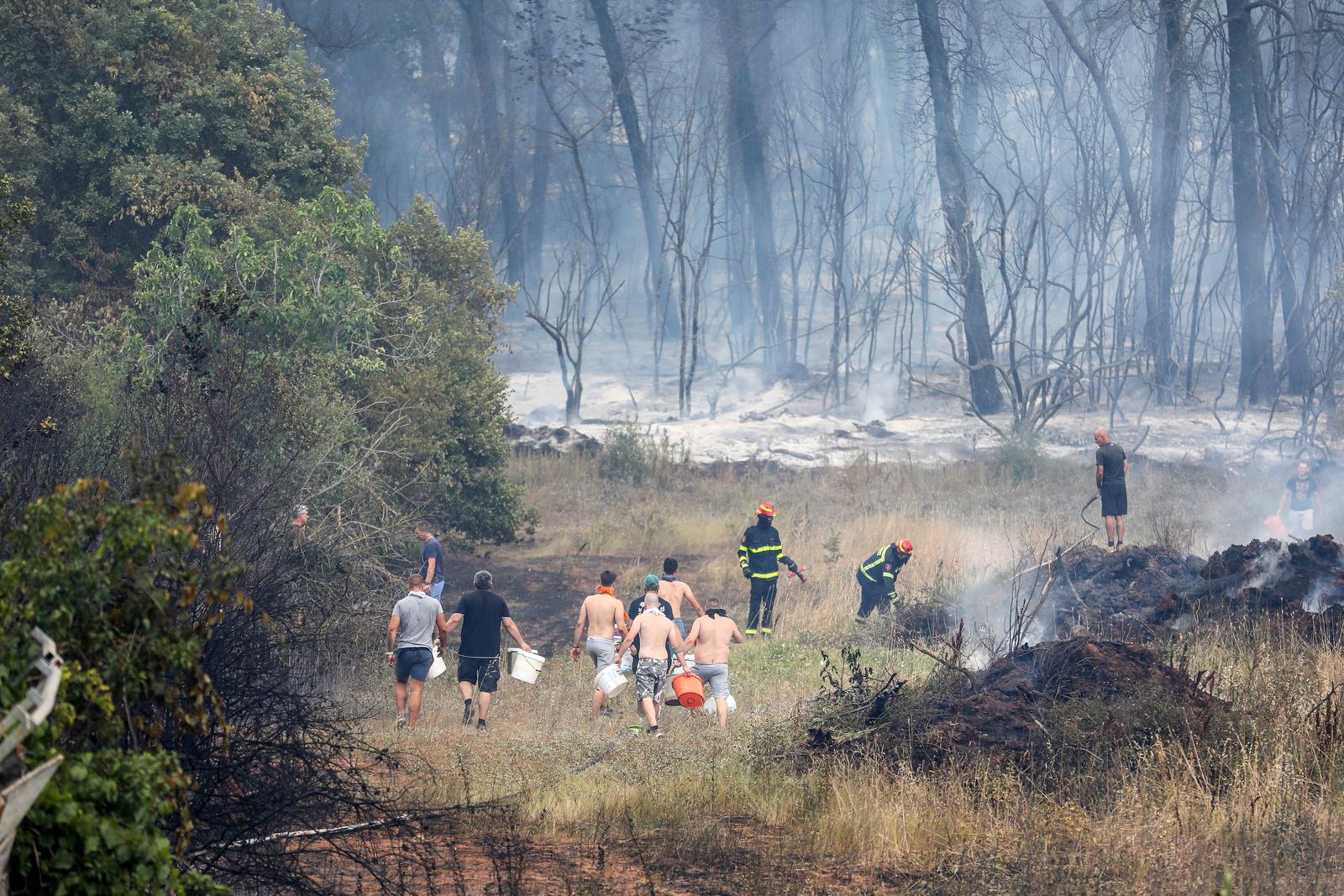 Pula: Hrabri stanovnici bore se s vatrom koja se približila njihovim domovima Pula: Hrabri stanovnici bore se s vatrom koja se približila njihovim domovima