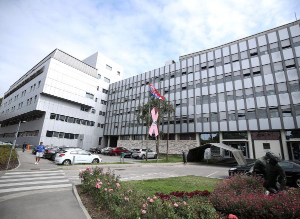 Zagreb: Ispred Klinike za tumore postavljena je instalacija u obliku ružičaste vrpce