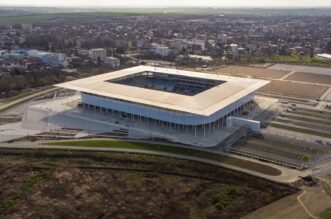 Osijek: Pogled iz zraka na novi stadion NK Osijek na Pampasu Osijek: Pogled iz zraka na novi stadion NK Osijek na Pampasu