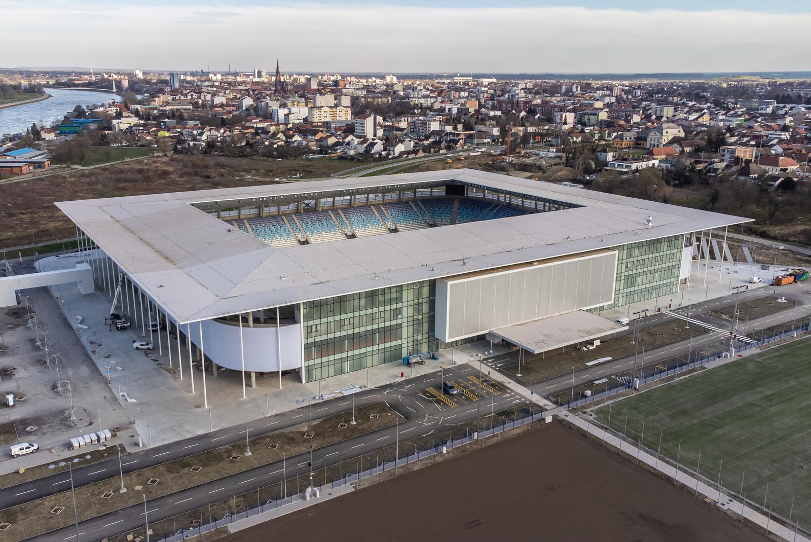 Osijek: Pogled iz zraka na novi stadion NK Osijek na Pampasu Osijek: Pogled iz zraka na novi stadion NK Osijek na Pampasu