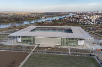 Osijek: Pogled iz zraka na novi stadion NK Osijek na Pampasu Osijek: Pogled iz zraka na novi stadion NK Osijek na Pampasu