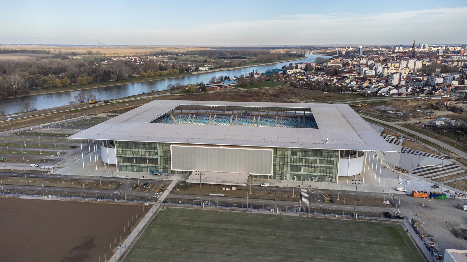 Osijek: Pogled iz zraka na novi stadion NK Osijek na Pampasu Osijek: Pogled iz zraka na novi stadion NK Osijek na Pampasu