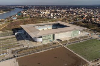 Osijek: Pogled iz zraka na novi stadion NK Osijek na Pampasu Osijek: Pogled iz zraka na novi stadion NK Osijek na Pampasu
