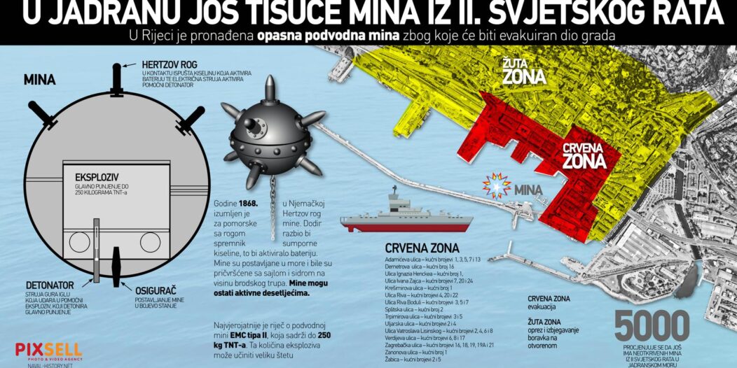 Infografika: U Jadranu još tisuće mina iz Drugog svjetskog rata Infografika: U Jadranu još tisuće mina iz Drugog svjetskog rata