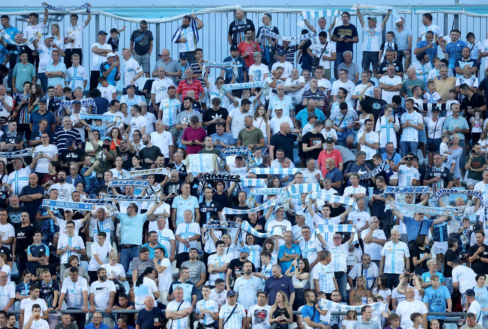 Rijeka: Navijači na nogometnoj utakmici HNK Rijeka i Dukagjini