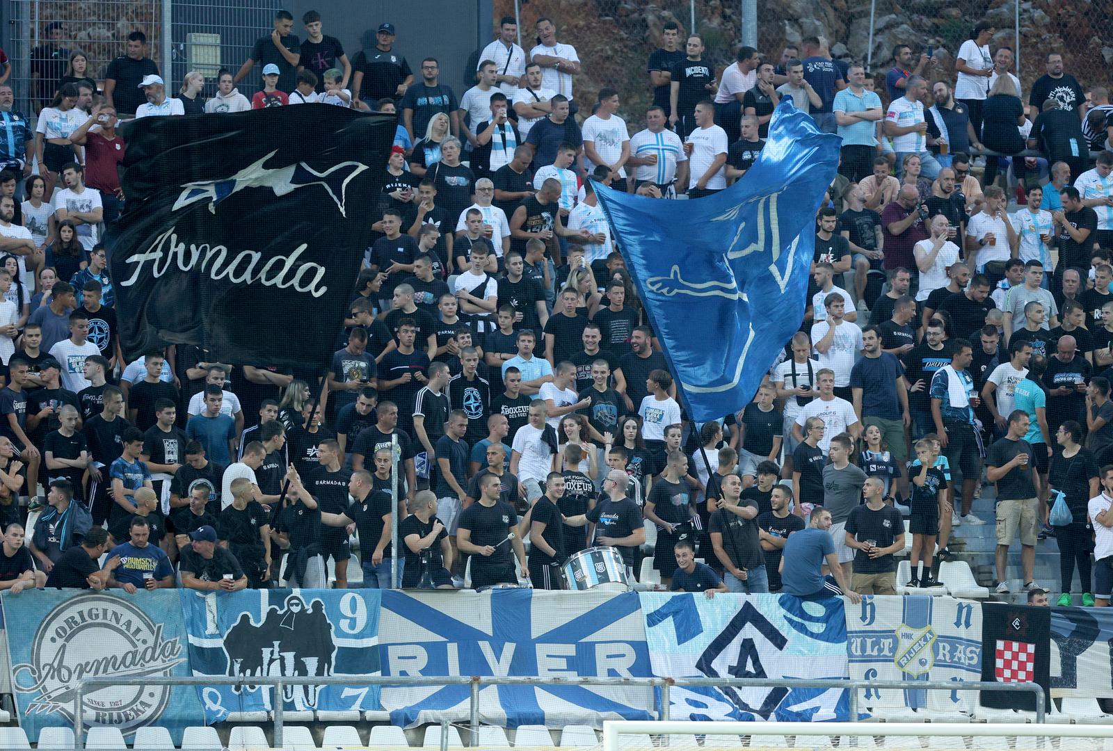Rijeka: Navijači na nogometnoj utakmici HNK Rijeka i Dukagjini