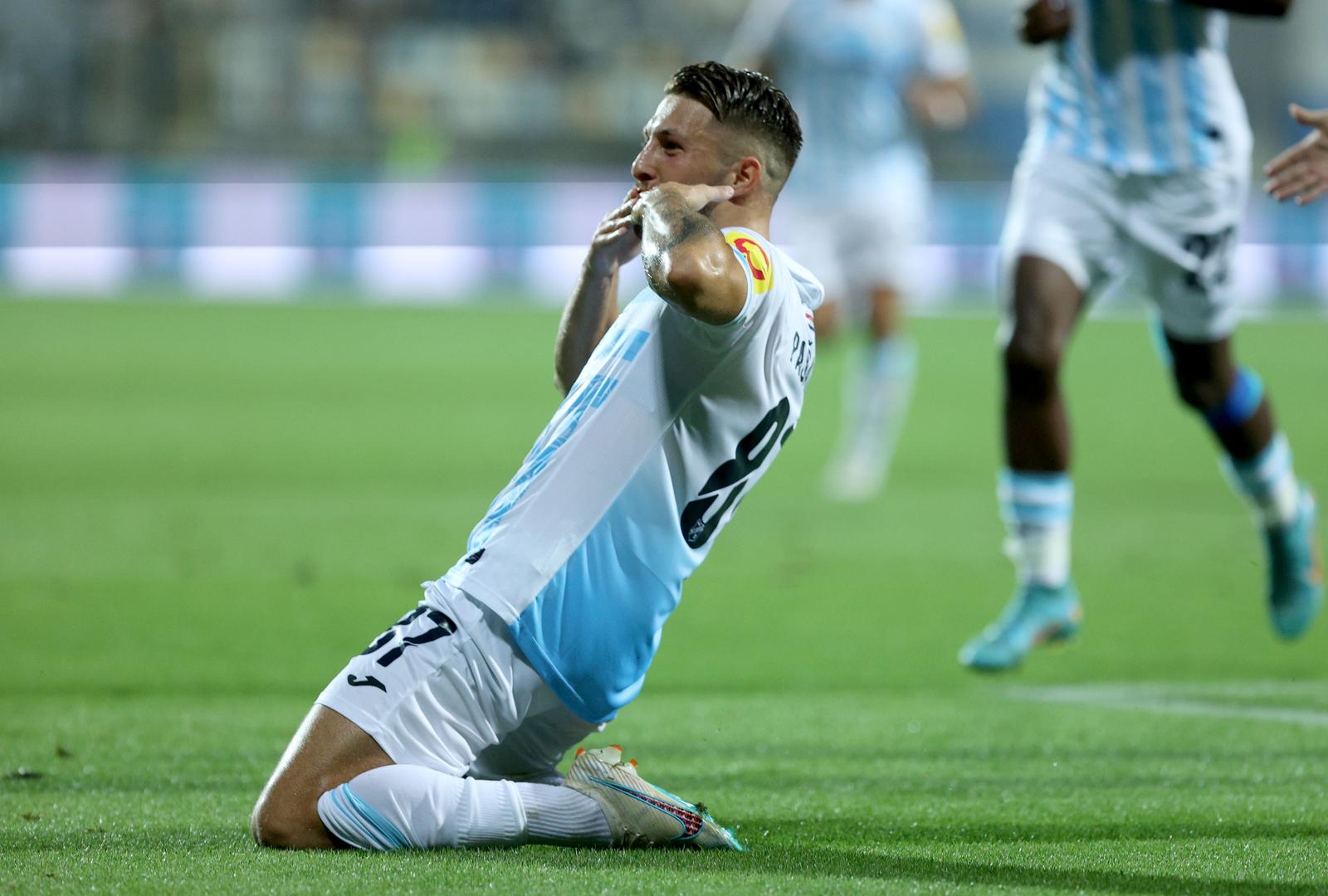 Rijeka: Slavlje nakon pogotka Marca Pašalića za 1:0 protiv Dukagjinija