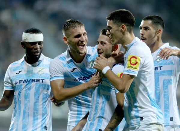 Rijeka: Slavlje nakon pogotka Marca Pašalića za 1:0 protiv Dukagjinija