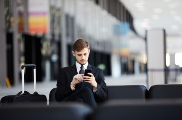 Businessman Waiting in Airport