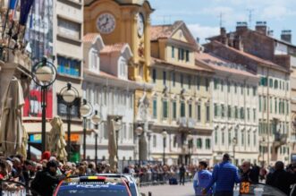 Rijeka: WRC automobili na Korzu izmedu 2 brzinca koja se voze na Platku Rijeka: WRC automobili na Korzu izmedu 2 brzinca koja se voze na Platku