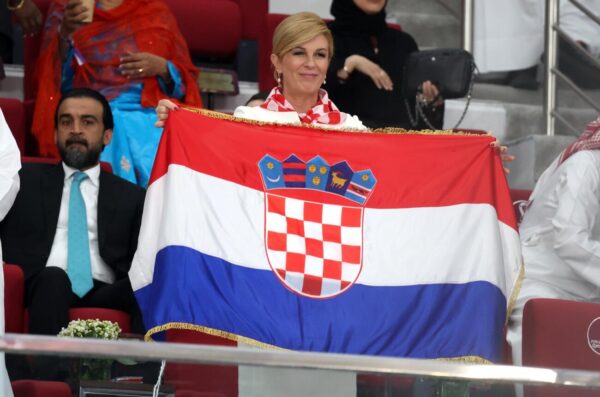 KATAR 2022 – Kolinda Grabar Kitarović na stadionu prati utakmicu Hrvatske i Maroka