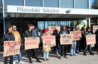 Rijeka: Prosvjed podrške riječkih studenata kolegama u Srbiji Rijeka: Prosvjed podrške riječkih studenata kolegama u Srbiji