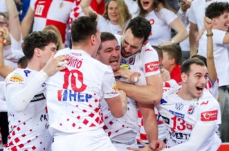 Zagreb: Slavlje rukometaša Hrvatske nakon pobjede nad Mađarskom i prolaska u polufinale Svjetskog prvenstva