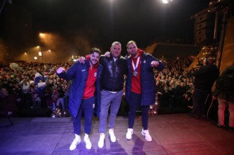 Rijeka: Doček srebrnih Tina Lučina, Filipa Glavaša i Valtera Matoševića Rijeka: Doček srebrnih Tina Lučina, Filipa Glavaša i Valtera Matoševića