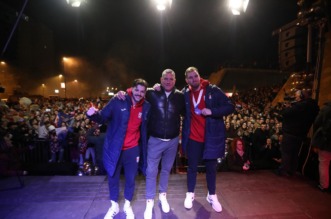 Rijeka: Doček srebrnih Tina Lučina, Filipa Glavaša i Valtera Matoševića Rijeka: Doček srebrnih Tina Lučina, Filipa Glavaša i Valtera Matoševića