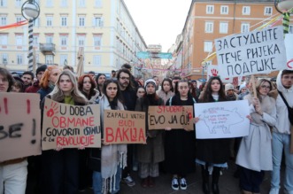 Rijeka: Skup podrške studentima u Srbiji