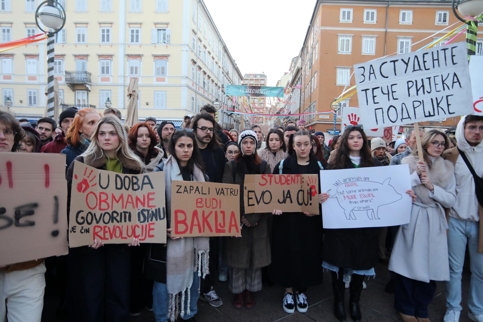 Rijeka: Skup podrške studentima u Srbiji