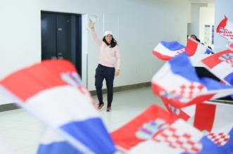Dolazak Zrinke Ljutić iz SAD-a nakon osvajanja Malog kristalnog globusa Dolazak Zrinke Ljutić iz SAD-a nakon osvajanja Malog kristalnog globusa