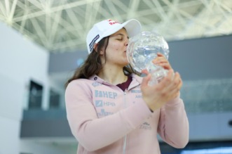 Dolazak Zrinke Ljutić iz SAD-a nakon osvajanja Malog kristalnog globusa Dolazak Zrinke Ljutić iz SAD-a nakon osvajanja Malog kristalnog globusa
