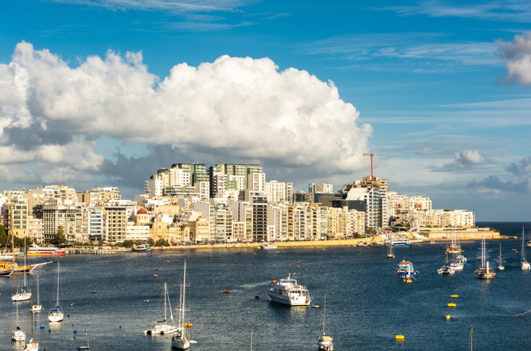 Sliema bay at sunny day, Malta cityscape Sliema bay at sunny day, Malta cityscape