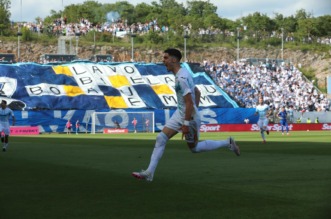 Rijeka zabija prvi gol u susretu s Belupom, slavlje na terenu Rijeka zabija prvi gol u susretu s Belupom, slavlje na terenu