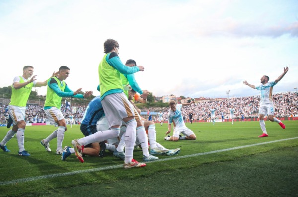 Rijeka: Slavlje igrača Rijeke nakon gola u finalu SuperSport Hrvatskog nogometnog kupa