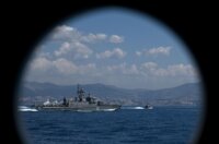 Split: Vježba Hrvatske ratne mornarice za vojni mimoplov