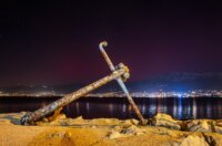 Pogled na auroru borealis iz lučice Spinut Pogled na auroru borealis iz lučice Spinut