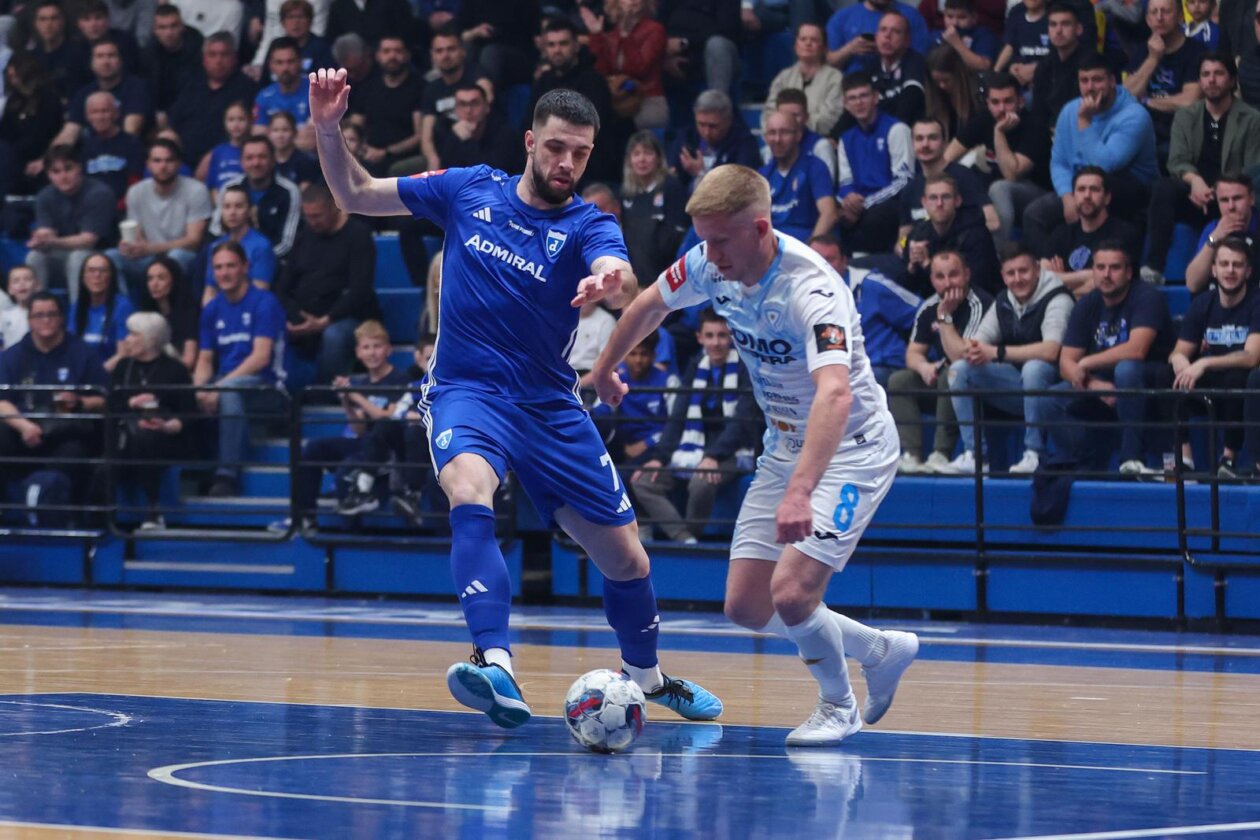 Susret Futsal Dinama i Rijeke u prvoj utakmici finala Hrvatskog malonogometnog kupa
