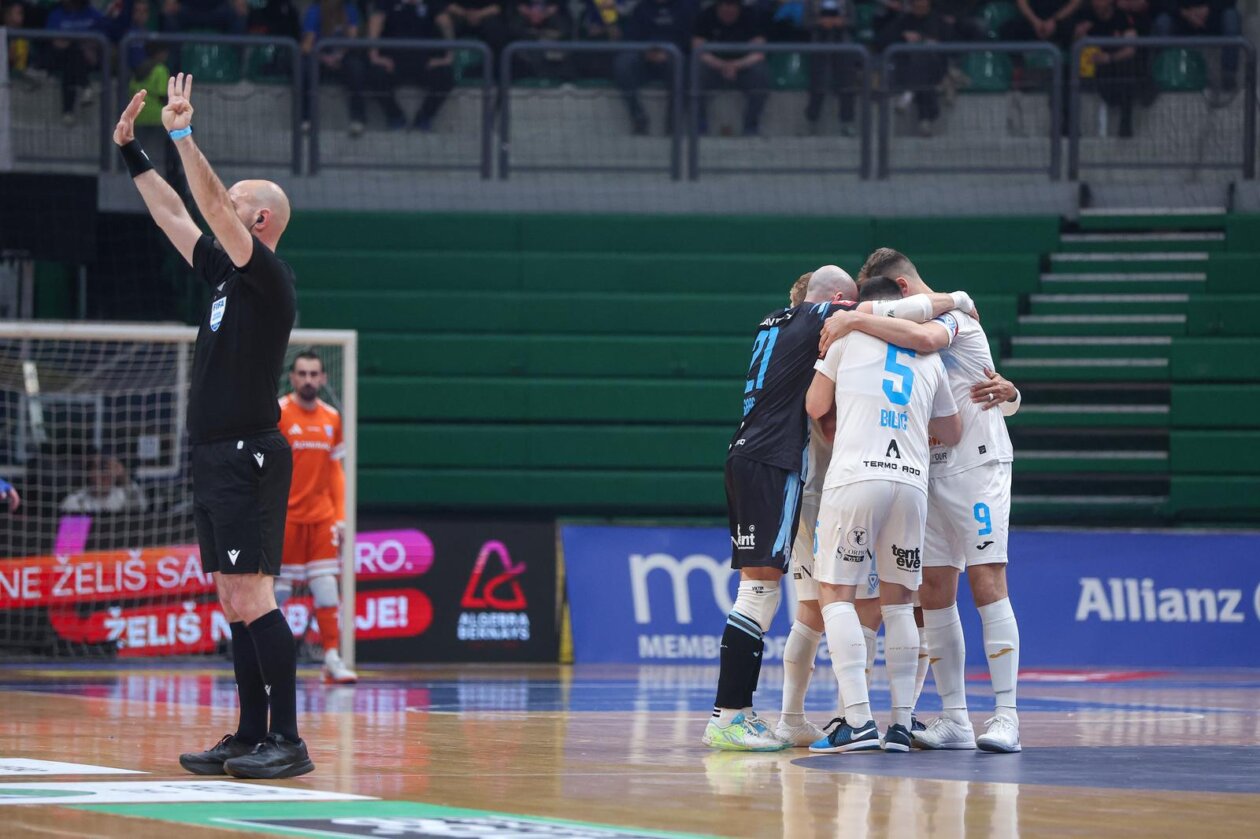Susret Futsal Dinama i Rijeke u prvoj utakmici finala Hrvatskog malonogometnog kupa
