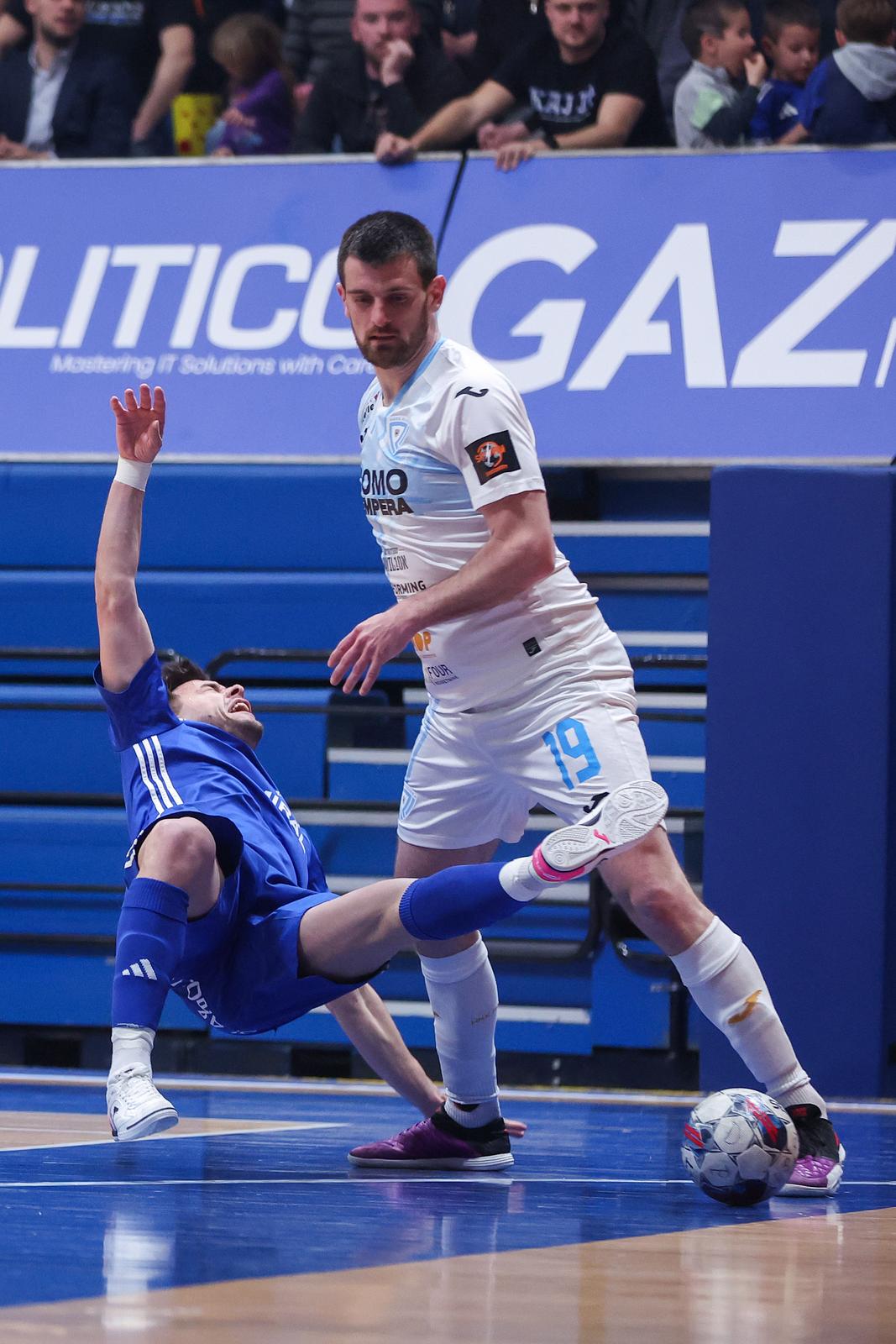 Susret Futsal Dinama i Rijeke u prvoj utakmici finala Hrvatskog malonogometnog kupa