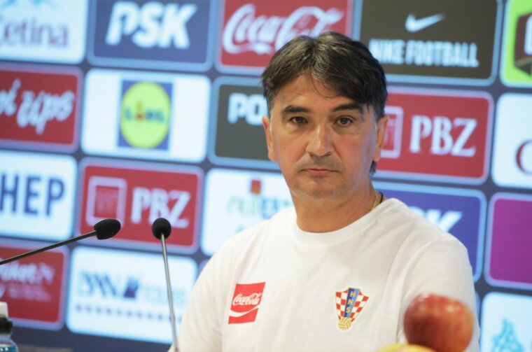 Rijeka: Izbornik Zlarko Dalić i igrač Josip Stanišić na konferenciji za medije