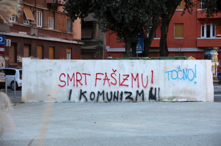Rijeka: Grafiti s porukama o fašizmu i komunizmu
